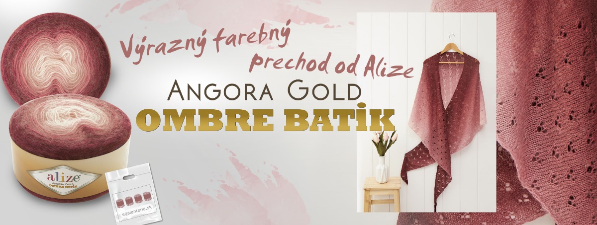 Výrazný farebný prechod s Angora Gold Ombre Batik